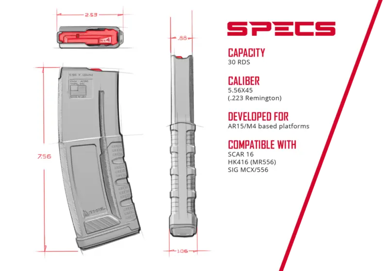 Thril USA 5.56x45mm Black Polymer 30 Round Magazine - Image 2