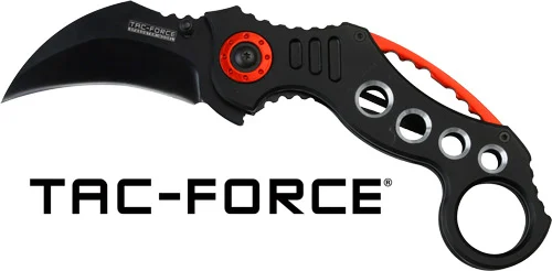 MC TAC-FORCE 2.5" HAWKBILL - BLADE FOLDER BLACK/RED - Image 2