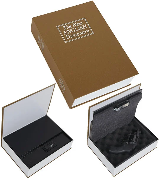 BULLDOG DIVERSION BOOK SAFE - BROWN 3 WHEEL COMBINATION LOCK - Image 2