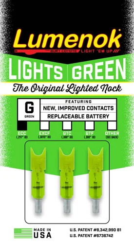 LUMENOK LIGHTED NOCK XBOW GRN - CRESCENT EASTON CARBON 3PK - Image 4
