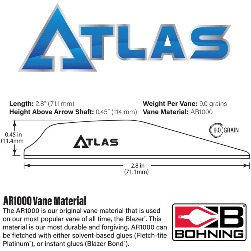 Bohning Atlas Vanes Red 100 pk. - Image 2