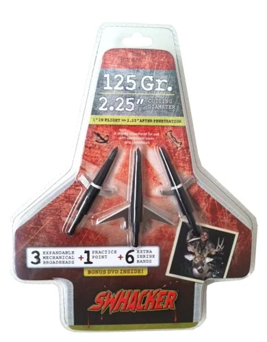 SWHACKER BROADHEAD 2-BLADE - 125GR 2.25" CUT 3/PK - Image 2