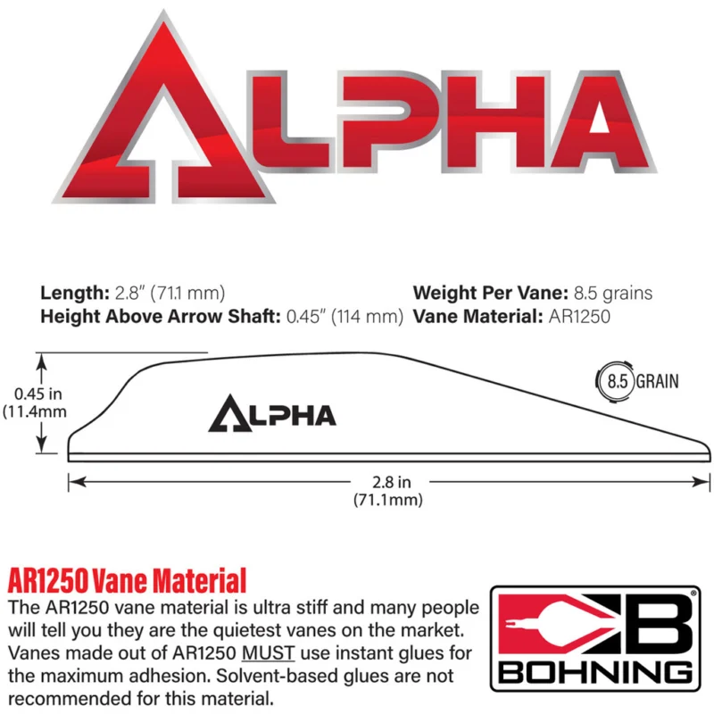 Bohning Alpha Vanes Neon Red 100 pk. - Image 2