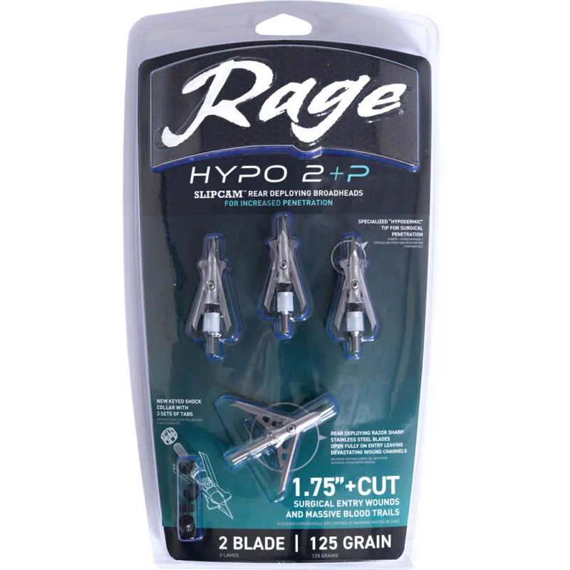 Rage Hypo 2 +P Series Broadheads 125 gr. 1.75 in. 4 pk. - Image 3