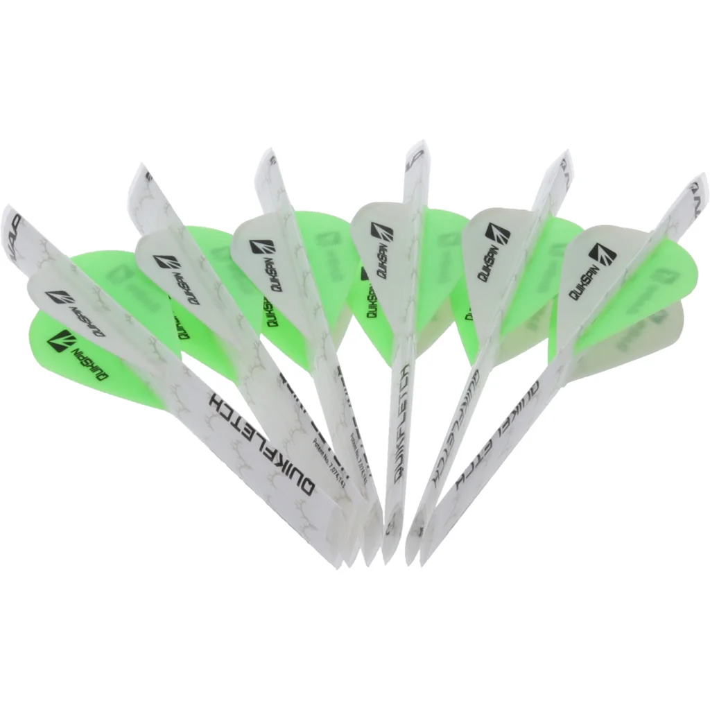 NAP Quikfletch Quickspin 4 Fletch Rap White and Green 2 in. - Image 2