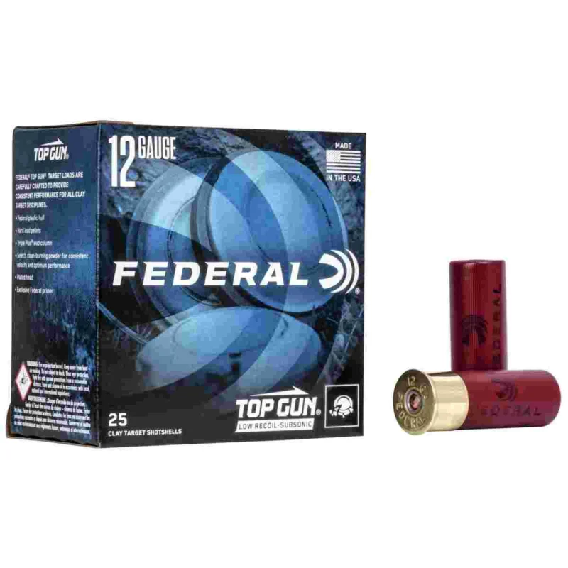 Federal Top Gun 12 Ga 2-3/4 1-1/8 Oz #7.5 25/Box eral Top Gun 12 Ga 2-3/4 1-1/8 Oz #7.5 25/Box Ammo