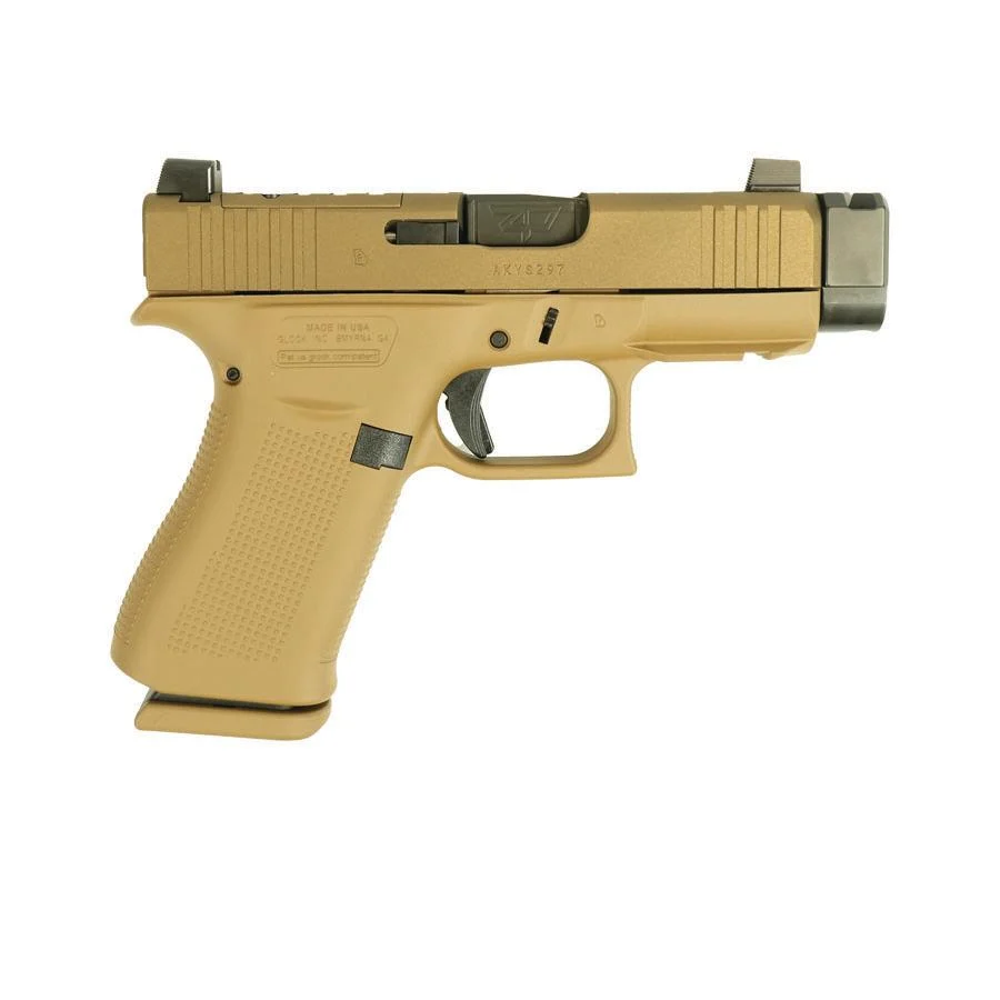 Glock 43X MOS FDE Handgun 9mm Luger 10rd Magazines(2) 3.4" Barrel Compensator Accessory Rail USA Made Suppressor Height Sights - Glock