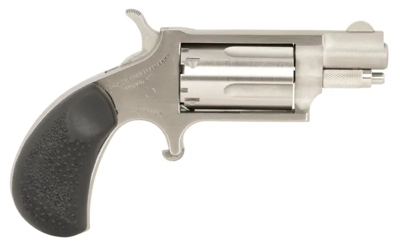North American Arms 22MSGRCHSS Mini-Revolver Carry Combo Sports South Exclusive 22 WMR 5 Shot 1.13" Stainless Steel Barrel, Frame Cylinder, Black Rubber Grip, Exposed Hammer, Side Carry Holster
