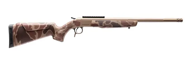 CVA CR4434DC Cascade Takedown 223 Rem 1rd 20" Flat Dark Earth Cerakote Stainless Steel Threaded Barrel Receiver w/Picatinny Rail, Duck Camo Synthetic Stock