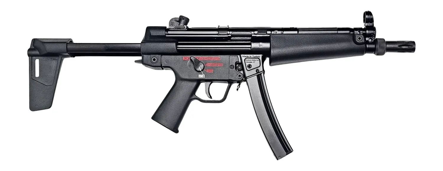 Century Arms HG6034NBN AP5 Navy 9mm Luger 30+1 8.50" Manganese Phosphate Threaded Barrel, Black Lacquer Over Manganese Phosphate Steel Stamped Receiver, Pistol Brace, Black Navy Style Grip