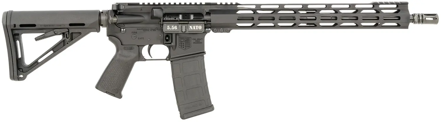 Diamondback DB1717K005 DB15 5.56x45mm NATO 30+1 16", Black, Magpul Carbine Stock MOE Grip, 15" M-Lok Handgaurd