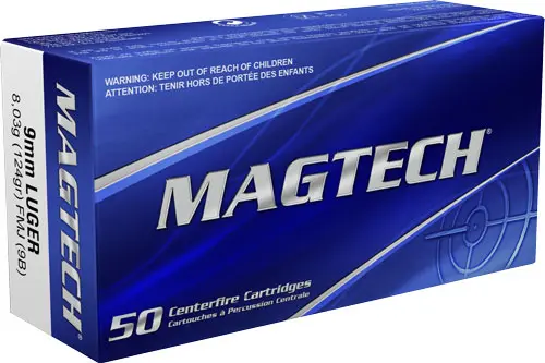 MAGTECH 9MM LUGER - 124GR FMJ-RN 50RD 20BX/CS