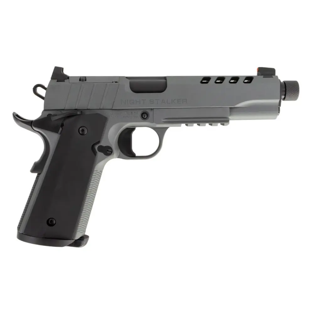 1911 Night Stalker SF 10 Handgun 10mm 8rd Magazine 5" Threaded Barrel Cerakote Grey with Black Grips