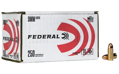 FED CHAMP 9MM 115GR FMJ 250/1000 - Federal Ammo