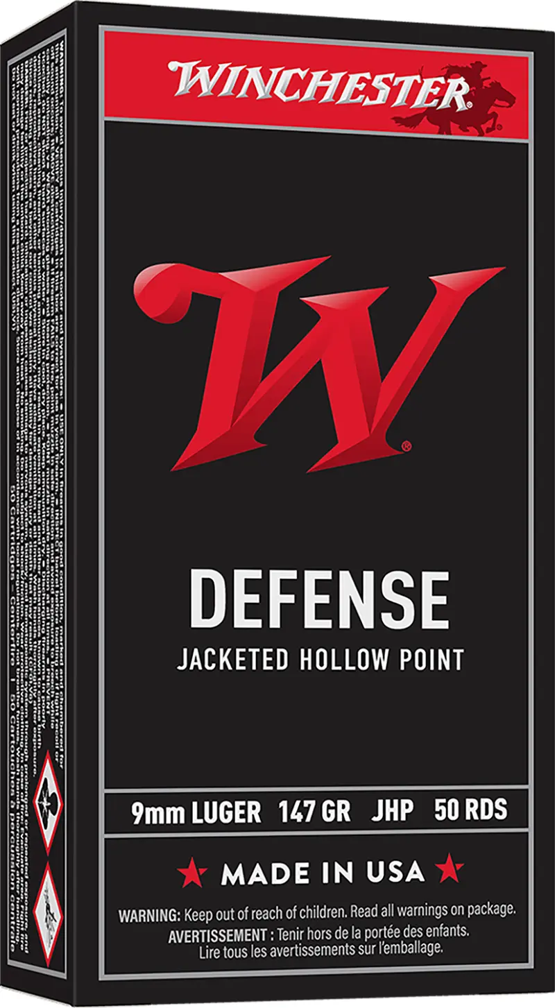 Winchester Ammo USA9JHP2 USA 9mmLuger 147gr Jacketed Hollow Point 50 Per Box/10 Case