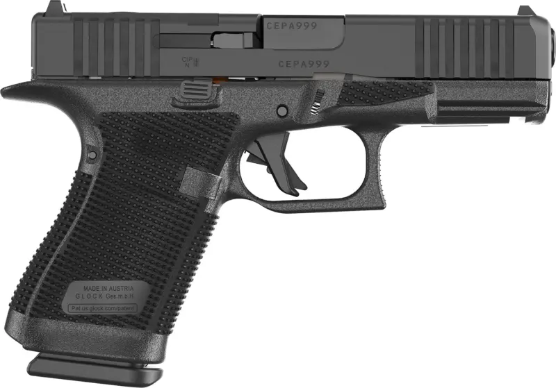 Glock P61950201 G19 Gen6 9mm Luger 10+1 4.02" Black GMB Barrel Optic Ready/Serrated Slide, Black Polymer Frame w/Accessory Rail, Interchangeable Backstrap Grip, Ambidextrous