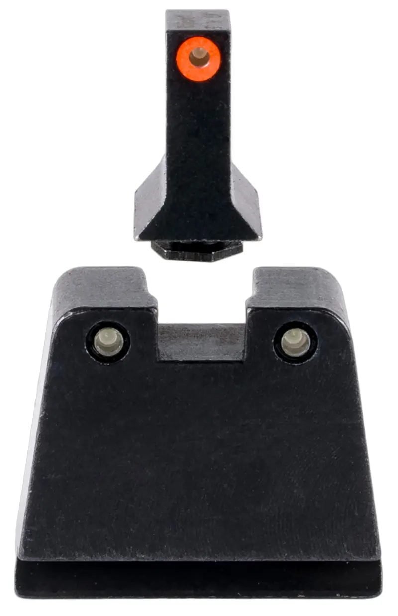 Trijicon GL243C601142 Suppressor/Optic Height Sights Green/Tritium Orange Outline Front Sight-Green/Tritium Black Outline Rear Sight Glock 42/43/43X Slim Frame