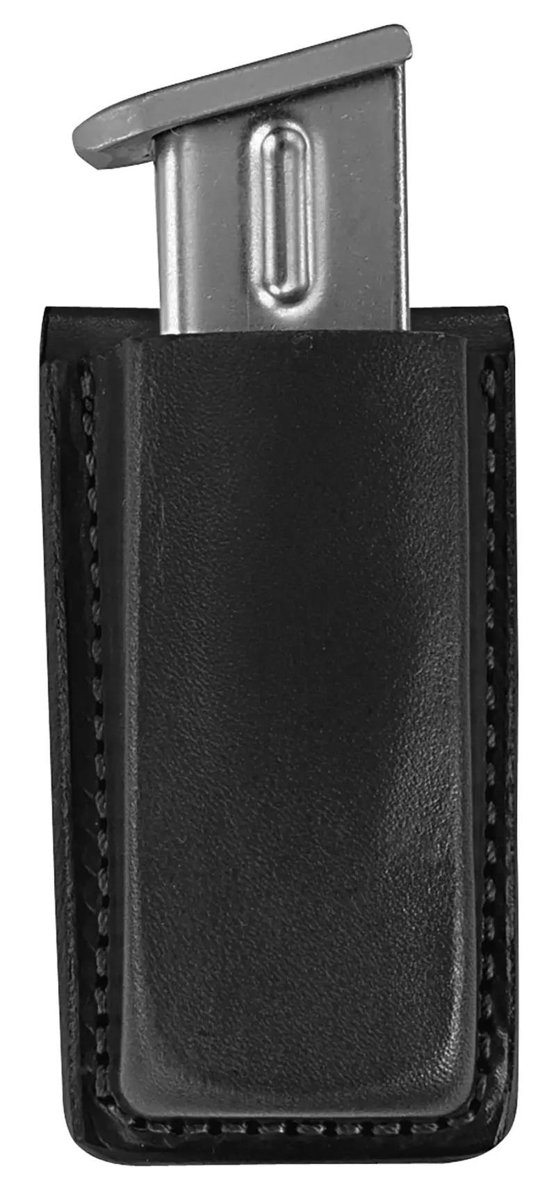 Bianchi 18056 Open Top Mag Pouch Single Black Leather Belt Clip, Belts 1.75" Wide Compatible w/Glock 17/19/22/23/30/S 9/40F/M 9/40