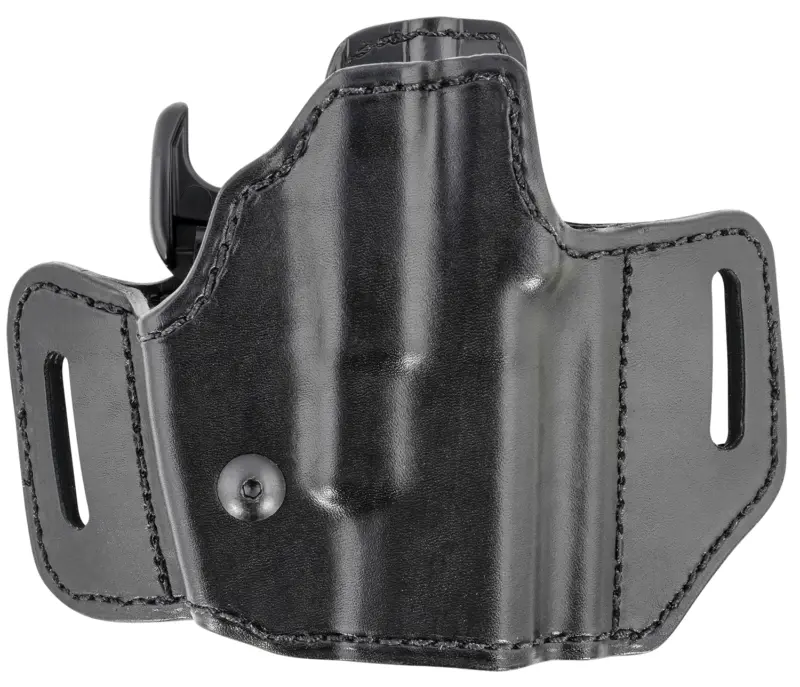 Bianchi 51831 Allusion Assent Pro-Fit OWB Size 11 Black Leather Belt Slide Compatible w/Glock 26/S M Shield/S M Compact/FN FNS Compact Belt Up to 1.50" Wide Right Hand