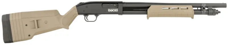 Mossberg 51608 590S Compact 12 Gauge Pump 3" 9+1 18.50" Drilled Tapped Receiver, Synthetic Stock