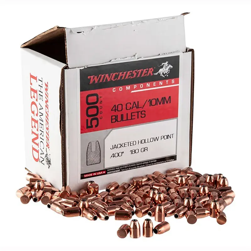 Winchester Ammo WB40HP180D Centerfire Handgun Reloading 40S 180gr Jacketed Hollow Point 500 Per Box/3 Case