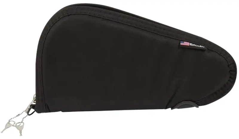 Allen 7411 Locking Handgun Case Black Endura, YKK Zippers Foam Padding Includes 2 Keys 11" L