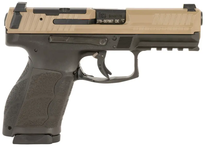HK 81001196 VP9A1 Full Size 9mm Luger 15+1 4.53" Barrel, Flat Dark Earth Steel Optic Ready/Serrated Slide, Brown Polymer Frame w/Picatinny Rail, Interchangeable Backstrap Grip, Ambidextrous