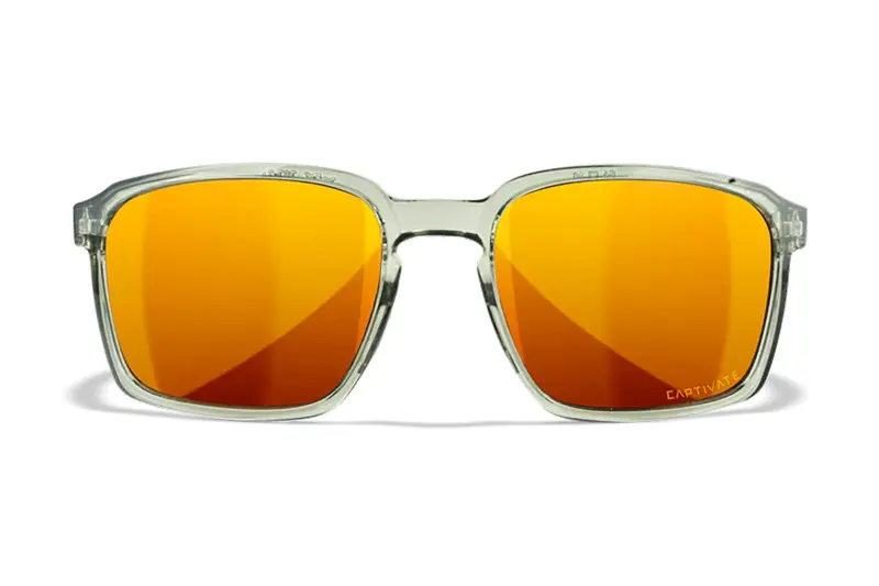 Wiley X AC6ALF04 Alfa M/L Bronze Mirror Lens Polycarbonate Gloss Crystal Light Olive Frame