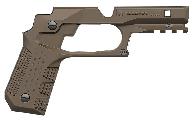 Recover Tactical CC3C02 Grip Rail System Tan Polymer Picatinny for Compact 1911