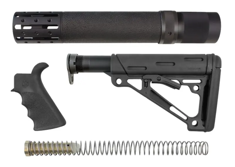 Hogue 15078 OverMolded Stock Kit Black Synthetic for AR-15, M16 Includes Rifle Length Forend Finger Groove Grip