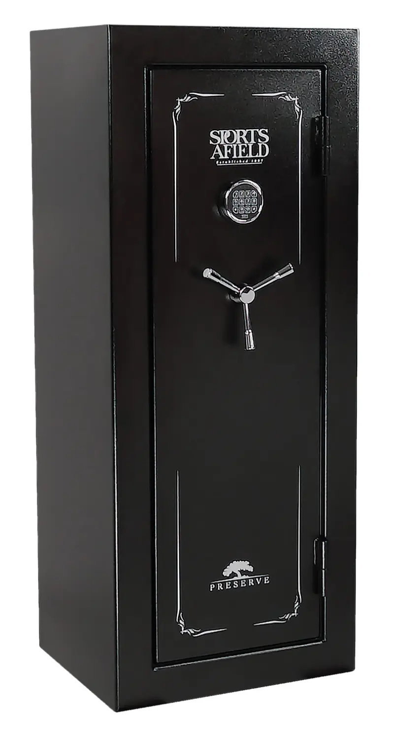 Sports Afield SECSA5924P Preserve SA5924P Electronic Keypad/Key Entry Black Textured Steel Holds 24 + 4 59" H x 24" W x 20" D Fireproof- Yes
