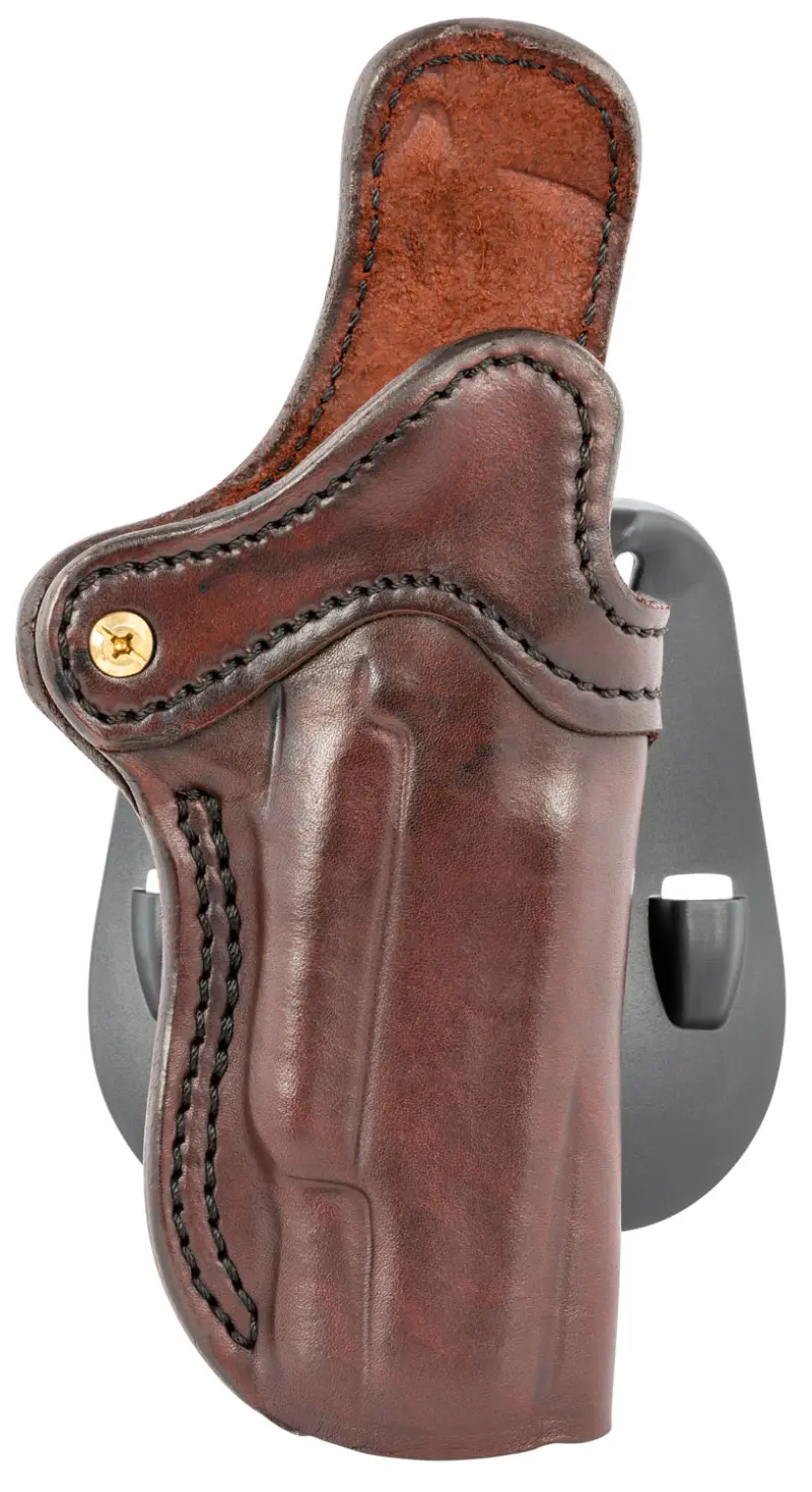 1791 Gunleather ORPDH1SBRR BH1 Optic Ready Size 01 OWB Style made of Leather with Signature Brown Finish, Adjustable Cant Paddle Mount Type fits 4-5" Barrel 1911 for Right Hand