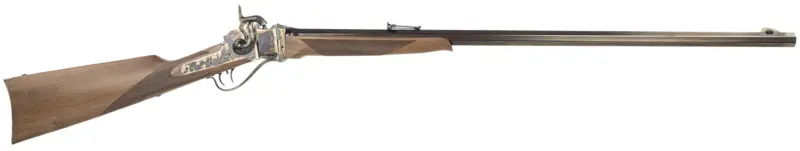 Taylors Company 210120 1863 Sharps Sporting Pedersoli 45 Cal Percussion 32" Blued Octagon Barrel, Color Case Hardened Steel Receiver, Fixed Checkered Walnut Stock, Musket Cap Ignition, Right Hand