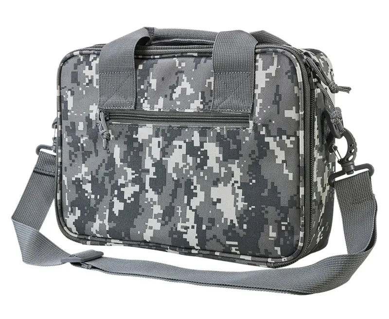 NcStar CPDX2971D VISM Double Pistol Range Bag w/ Mag Pouches Loop Fasteners Zippers Padding Digital Camouflage Finish