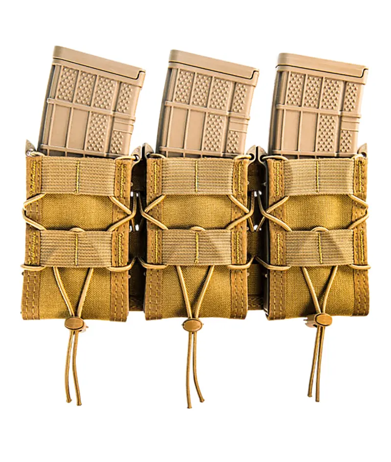 High Speed Gear 45TA00CB TACO Shingle Mag Pouch Triple Coyote Brown Nylon MOLLE Compatible w/ Rifle