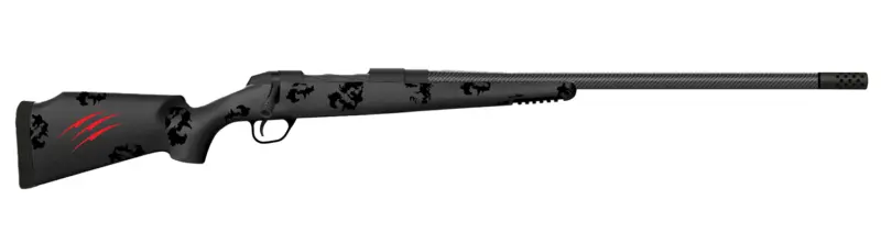 Fierce Firearms FCTRG65CM20BBO CT Rage 6.5 Creedmoor Caliber with 4+1 Capacity, 20" Carbon Fiber Barrel, Black Cerakote Metal Finish Blackout Camo Fixed Fierce Tech C3 Stock, Right Hand (Full Size)