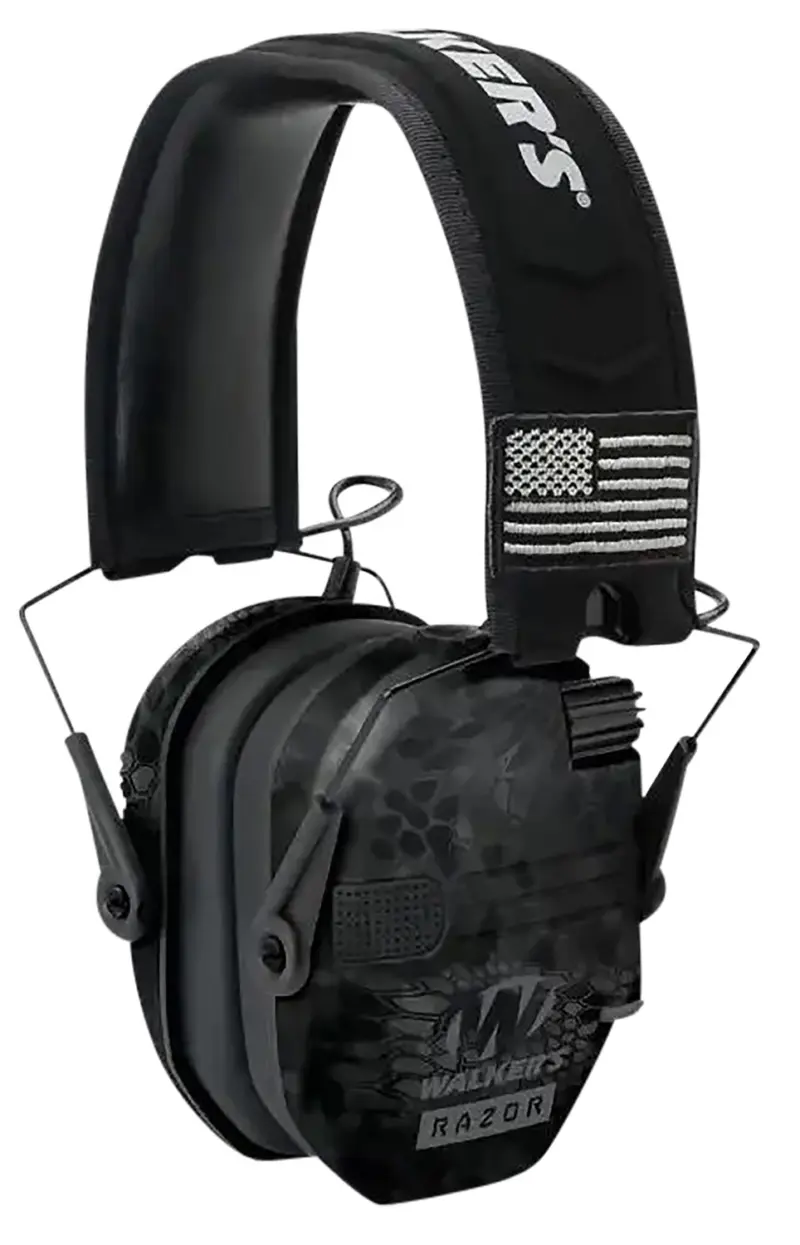 Walker's GWPRSEMPATKPT Razor Patriot Slim Muff 23 dB Over the Head Kryptek Highlander/Black Polymer