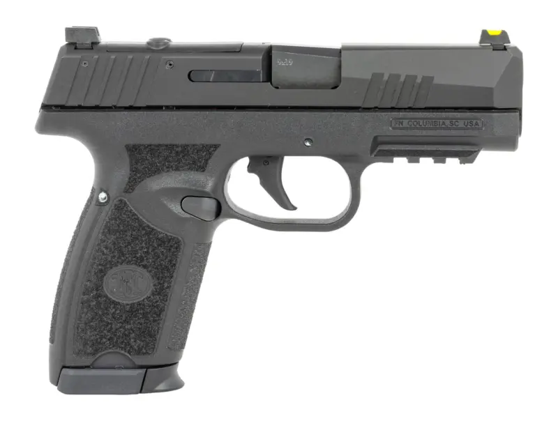 FN 66-102378 309 MRD 9mm Luger 20+1 16+1 3.80" Black Target Crown Barrel, Black Stainless Steel Optic Ready/Serrated Slide, Black Polymer Frame w/Picatinny Rail, Textured Grip Shield, RMS/DPP Footprin