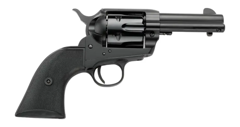 Pietta PFI38ALLOYAS312CB 38 Super 6 Shot 3.50" Matte Black Steel Frame Barrel, Black Checkered Grip