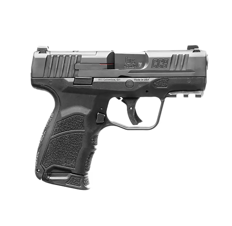 HK 81000550 CC9 9mm Luger 10+1/12+1 3.32" Black Polygonal Rifled Barrel, Optic Ready/Serrated Steel Slide, Polymer Frame w/Picatinny Rail, Black Interchangeable Backstrap Grip