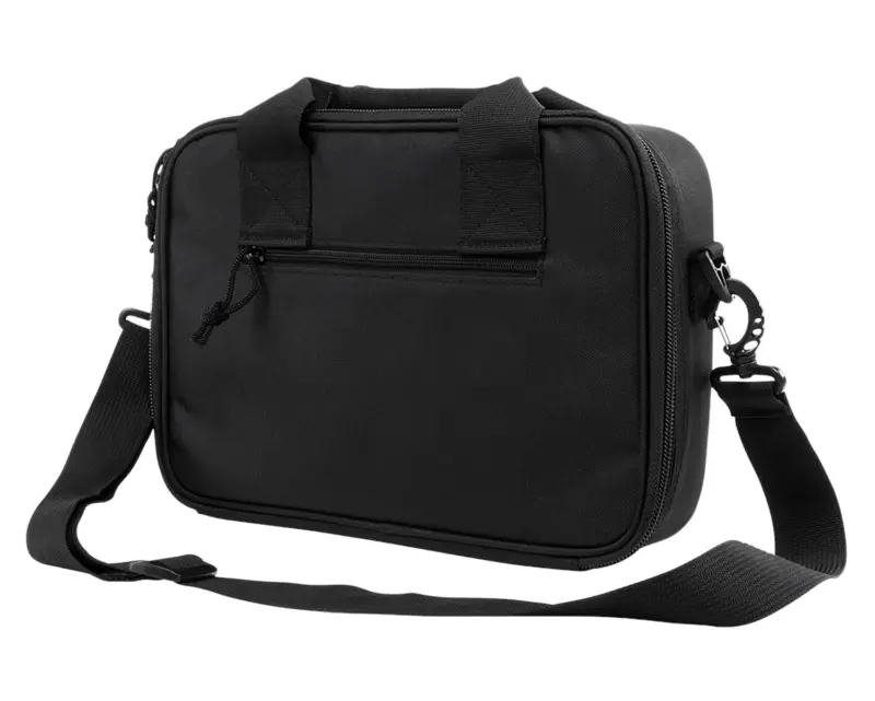 NcStar CPDX2971B VISM Double Pistol Range Bag w/ Mag Pouches Loop Fasteners Zippers Padding Black Finish
