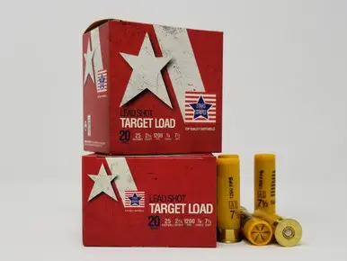Stars and Stripes 20 Gauge Ammunition Target Loads CT82475 2-3/4" 7-1/2 Shot 7/8oz 1200fps Case 250 Rounds