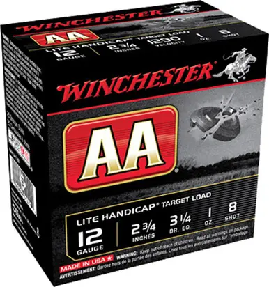 Winchester 12 Gauge AAHLA128 Ammunition AA Target Loads 2-3/4 Lead 8 Shot 1oz 1290fps Case of 250 rounds