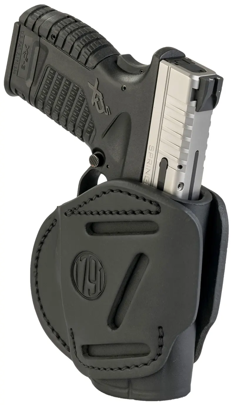 1791 Gunleather 3WH4SBLA 3-Way IWB/OWB Size 04 Stealth Black Leather Belt Loop Fits Walther PPS Fits Taurus G2C Fits Springfield XD/XDS Ambidextrous Hand