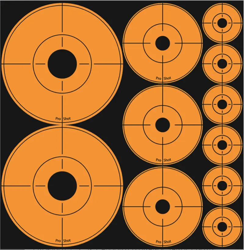 Pro-Shot ASSORTEDDOT Peel Stick Target Dots Black/Orange 10 Pack