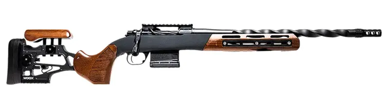 Horizon Firearms HRFMAX308W20R Venatic Max 308 Win 5+1 20" Nano Flat Black Fluted Threaded Barrel, Black DLC Aluminum Receiver w/Picatinny Rail, Woox Furiosa Aluminum/Wood Stock, Right Hand