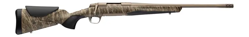 Browning 036147299 X-Bolt 2 Speed SPR Full Size 6.8 Western 3+1 20" Smoked Bronze Cerakote Fluted Threaded Barrel, Smoked Bronze Cerakote Steel Drilled Tapped Receiver, Mossy Oak Bottomland Adj Vari