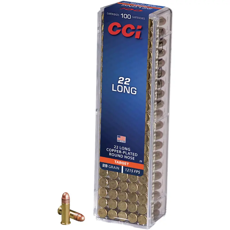 CCI Target Plinking Rimfire Ammo 22 Long 29 gr. Copper-Plated Round Nose 100 rd.