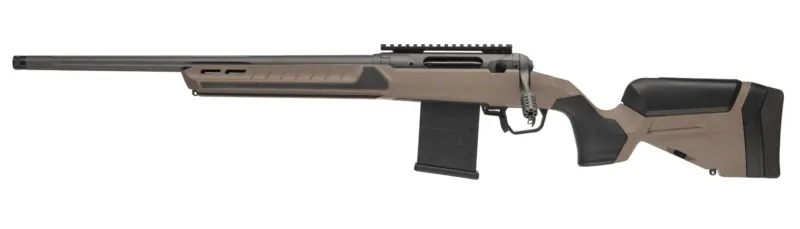 Savage Arms 32683 110 Core Tactical Full Size 22 ARC 10+1 18" Medium Heavy Fluted Barrel, Arca Rail Forend, Coyote Tan AccuStock w/AccuFit V2 Synthetic Stock, Left Hand