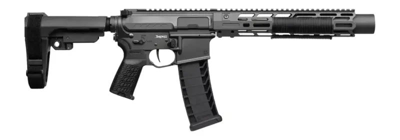 CMMG 94A68CD-TNG Zeroed Banshee Mk4 9mm Luger 33+1 6.50" Black Nitride Threaded Barrel, Tungsten Cerakote Aluminum Receiver w/Picatinny Rail, M-LOK Handguard, Black Polymer CMMG RipBrace, CMMG Zeroed - CMMG